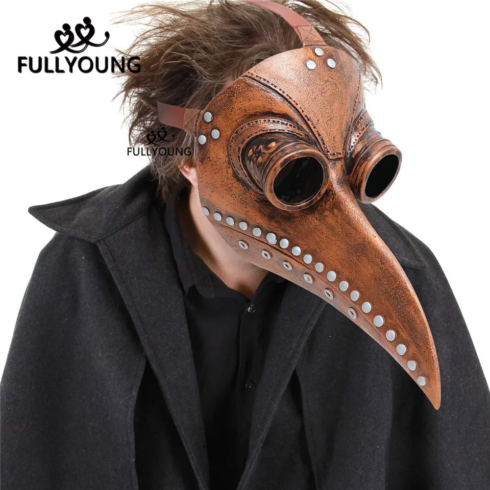 

2020 Plague Doctor Bird Mask Punk vintage Medieval Steampunk Latex Cosplay Masks Beak Adult Halloween Event Cosplay