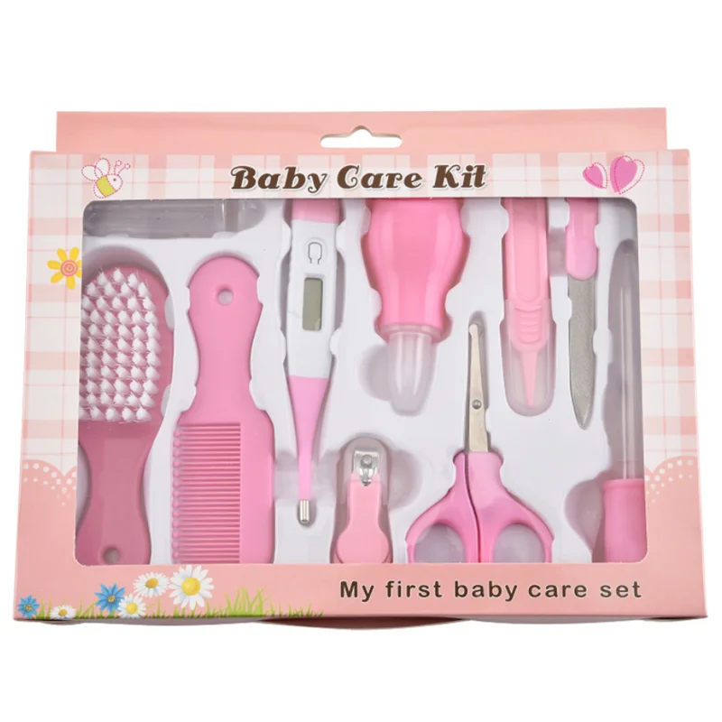 10/6 Pcs/Set Baby Kids Nail Hair Health Care Thermometer Nose Cleaner Toothbrush Safety Care Tools Newborn Grooming Brush Kit