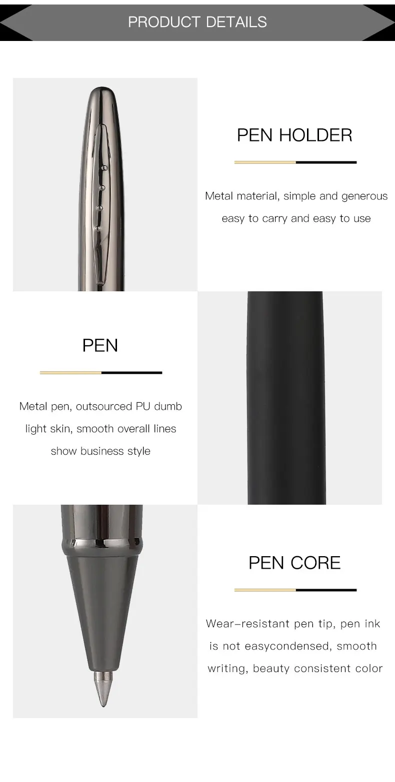 Guoyi C13 креативная кожаная металлическая гелевая ручка для школы, офиса, канцелярских принадлежностей, Подарочная роскошная ручка, шариковая ручка для бизнеса