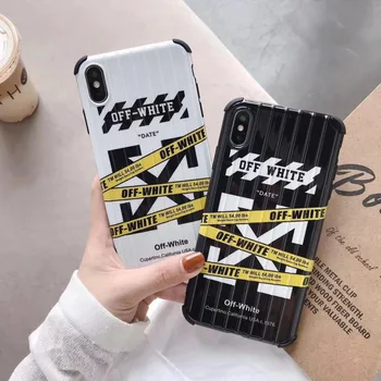 

Onnlink Luggage Stripe Off Street Phone Case White Case for IPhone11 Pro Max X XR XS Silicone Phone Case for Iphone 7 8 Plus