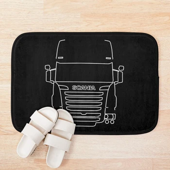

Scania R series truck outline graphic (white) Bath Mat Bathroom Bath Mat Set Mirrofiber Cartoon Bath Rug Set