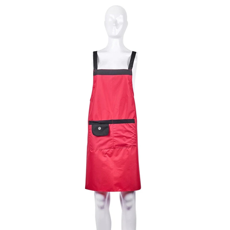 Chef Waiter 2 pockets Bib Apron red