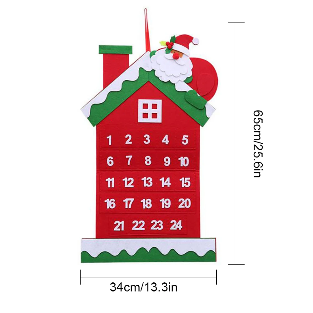 DIY войлочный Рождественский календарь, Рождественский календарь с обратным отсчетом, рождественские украшения для дома, декор года