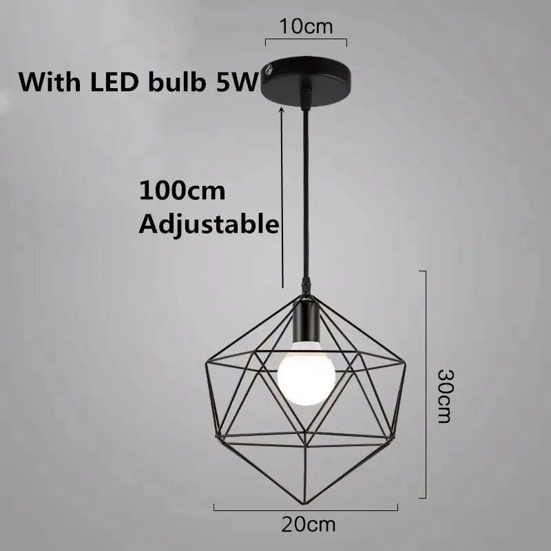 Светодиодный подвесной светильник в стиле ретро промышленный металлический подвесной светильник для кофейного ресторана персональный бар Железный Лофт в стиле минимализма E27 подвесной светильник - Цвет корпуса: F