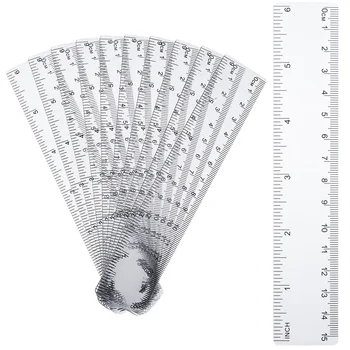 

10Pcs Transparent Plastic Straight Ruler Sewing 15cm Teaching Tools Student Drawing Measuring Rulers Office School Supplies