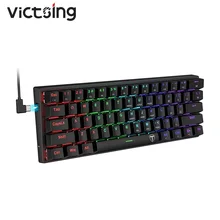 

VicTsing PC356 60% Wired Mechanical Gaming Keyboard LED Rainbow Customization Backlit Ergonomic Keyboards for PC FPS Gamers