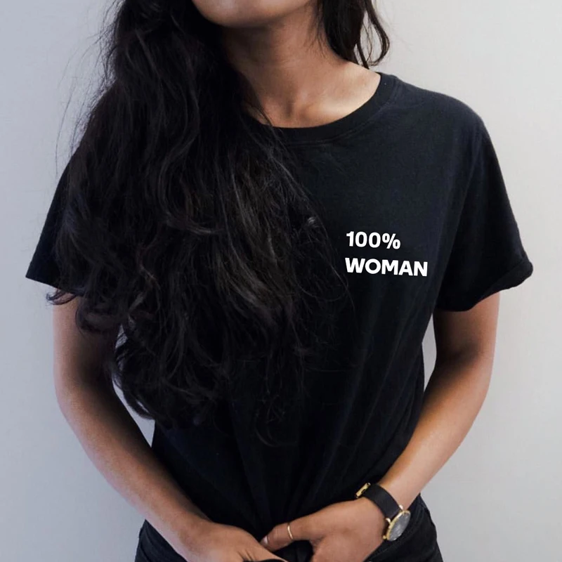 

ONSEME 100% Women Slogan T Shirt Hipster Streetwear Casual T Shirts Feminist Tees Girl Power Tee Tops Female Aesthetic Tshirt