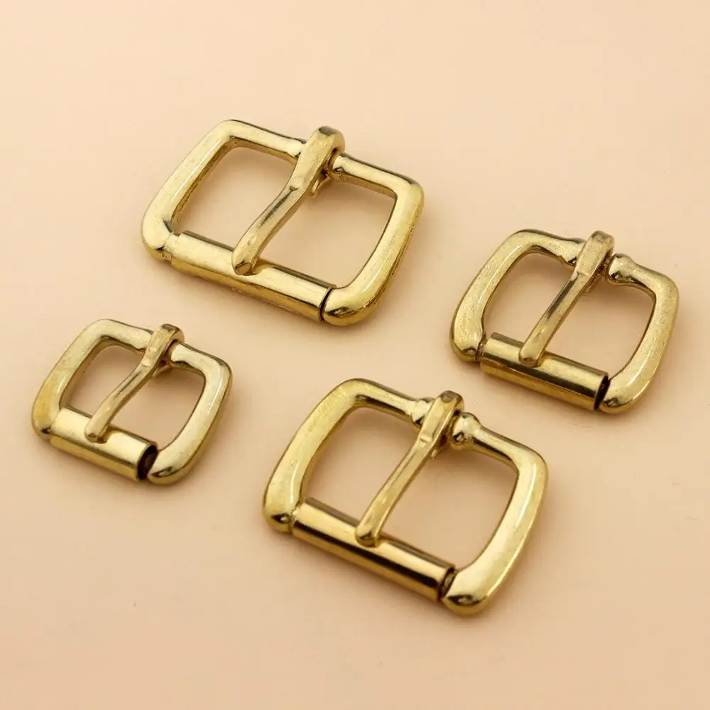 

Solid Brass Metal Heel Bar Buckle End Bar Roller Buckle Rectangle Single Pin for Leather Craft Bag Belt Strap Webbing