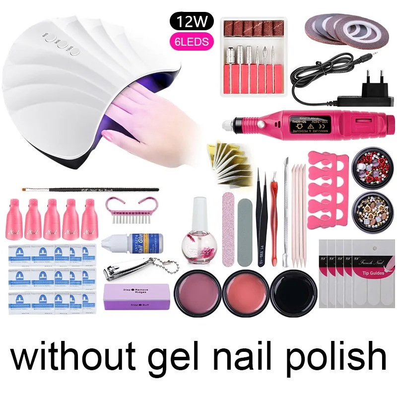 Set 6 MAD DOLL Набор гелей для ногтей 12 шт. набор гель-лаков УФ светодиодный светильник Сушилка электрическая дрель для ногтей Отмачивание УФ гель маникюрные инструменты набор - Цвет: Set 6