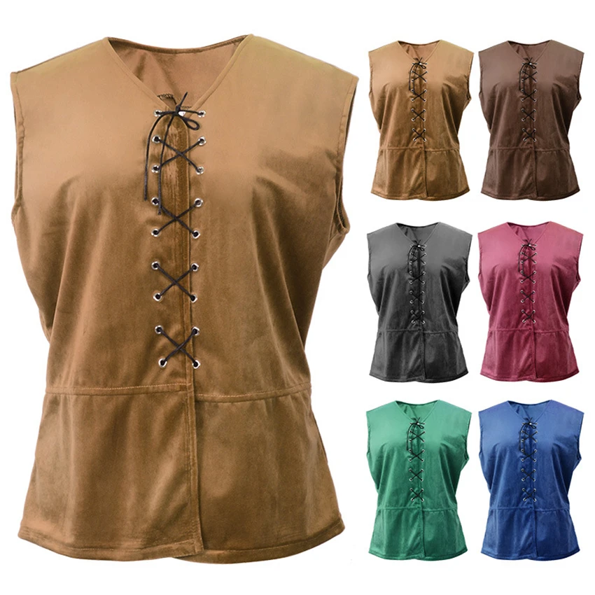 

Halloween Medieval Cosplay Costumes for Men Punk Vintage Noble Tops Gothic Disfraz Carnival Party Performance Clothing