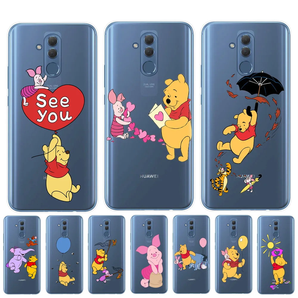 

Cute Disneys Piglet Eeyore Winnie Pooh Tigger Phone Case For Huawei P30 Mate 10 20 30 Lite Pro Y9 2019 Soft TPU Back Cover Capa