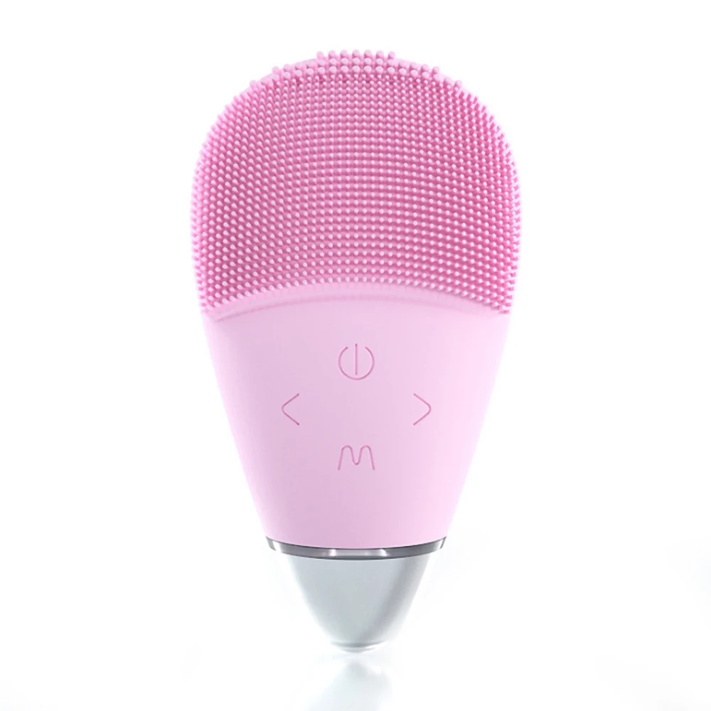 New USB Facial cleansing brush with vibration Mini silicone cleanser deep pore cleaning waterproof electric massage | Красота и
