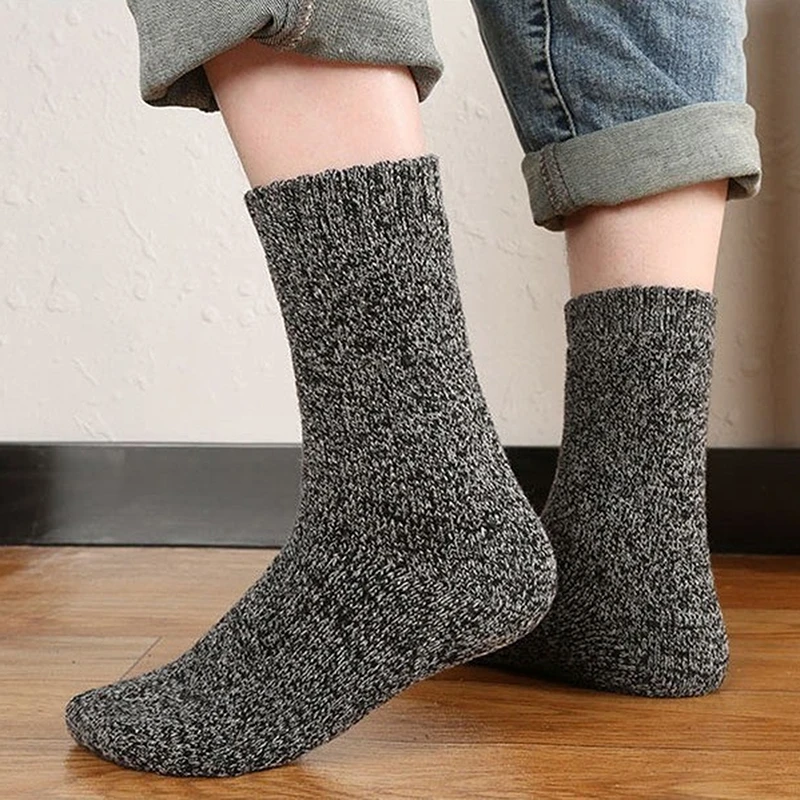 estrés segunda mano Berenjena Calcetines de lana para hombre, medias térmicas cálidas, gruesas, cálidas,  suaves y acogedoras, para Botas de senderismo|Calcetines de hombres| -  AliExpress