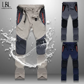 

Splicing Cargo Pants Men Spring Summer 2020 New Fashion Mens Tactical Pants Waterproof Long Trousers Zipper Pocket Bottoms Man