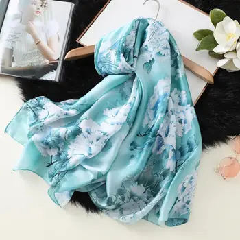 

2020New Scarves Beach Towel Scarf Female Spring Shawls silk Scarves Women flowers Scarf print Shawl Diamond Wrap