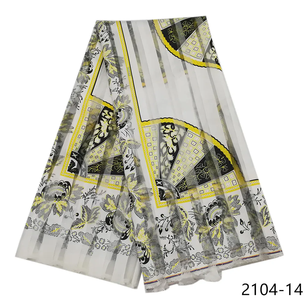 Новейшая стильная лента из ткани африканская ткань Анкара настоящая лента из ткани 5 ярдов для вечернего платья для свадьбы 2104