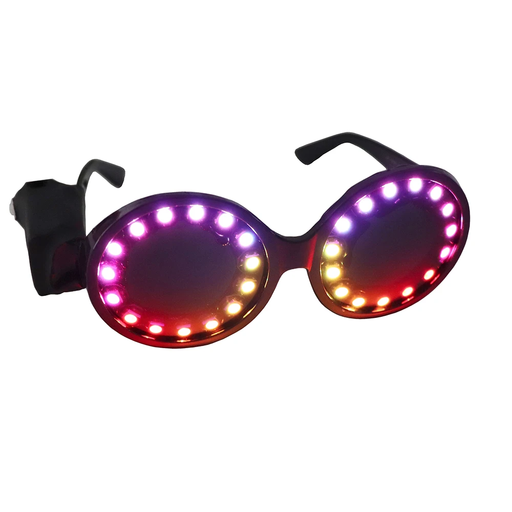 

New LED Glasses Rainbow Neon Light Glasses USB Port Rezz Luminous Goggles Carnival EDM Show Lighting Props