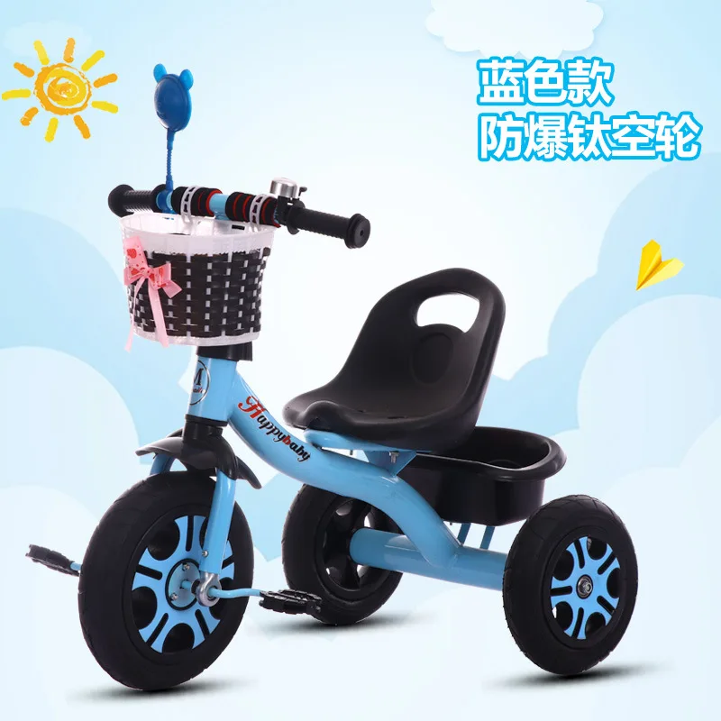 Портативный детский велосипед трехколесный велосипед, можно регулировать ручные тележки, Легко складывающаяся коляска для детей - Цвет: B