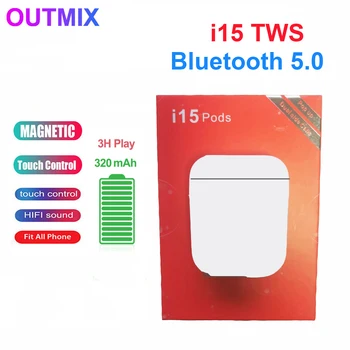 

New i15 TWS Wireless Bluetooth Headset Bluetooth 5.0 Headset Smartphone Invisible Earbuds PK i30 i12 i13 i7s i14 i10 i18