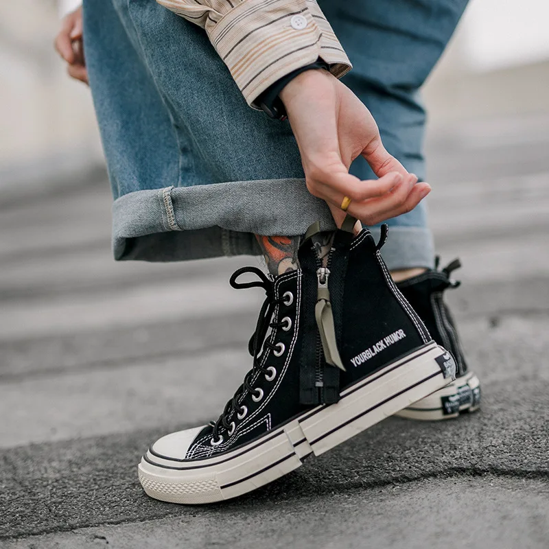 CuddlyIIPanda/Новинка; мужские кроссовки в стиле хип-хоп; повседневная обувь с принтом; высокие кроссовки; Модный дизайн; обувь на плоской платформе