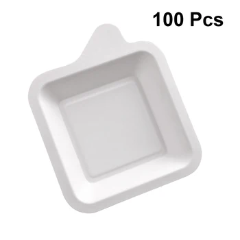 

100pcs Disposable Paper Plates White Square Storage Disposable Tableware Plate For Cake Dessert Fruits Snacks Wedding Birthday