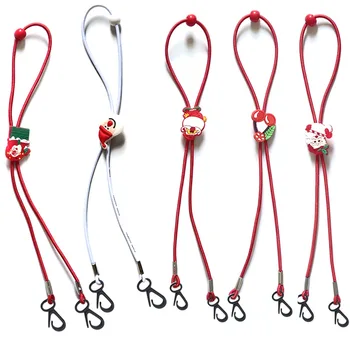 

5pcs Christmas Children Mask Lanyard Cartoon Extension Cord Adjustable Santa Claus Anti-lost Neck Lanyard