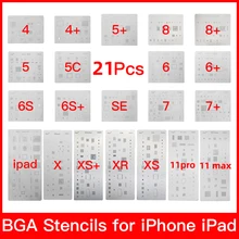 Alta qualidade conjunto completo ic chip bga reballing estêncil dedicar kits para iphone xs max xr 8p 7 6 s 6 se 5S 5c 5 4S ipad