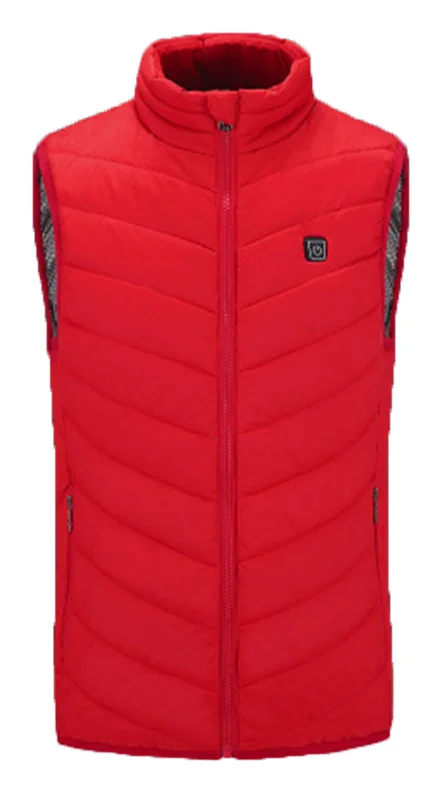 Red S-4XL нагревательный жилет, моющийся, зарядка от usb, теплый жилет, контроль температуры, Открытый походный жилет для кемпинга, рыбы, походов, скалолазания(без батареи - Цвет: Red
