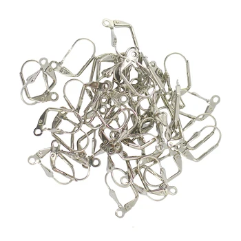 

100 Pieces Brass Leverback Ear Wires Earring Hooks 17mm DIY Handmade Jewlery Findings Making Accessories Mix and Sliver