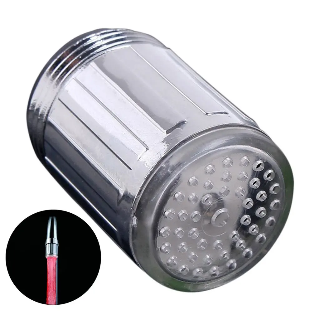 

3 Color 7 Colors Changing Glow Light-up LED Kitchen Faucet Shower Tap Novelty Luminous Faucet Nozzle Head Light Bathroom Light