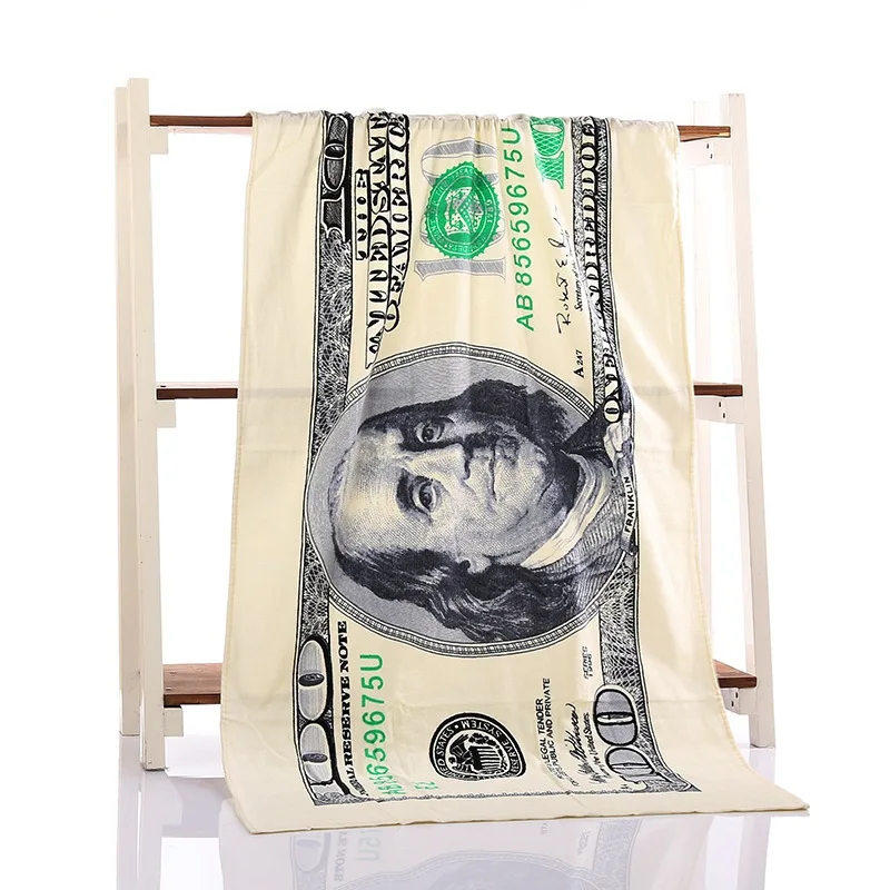 One Hundred Dollar Usa Bill Decorative Beach Towel Printed Bath Towel For Beach Swimming Pool