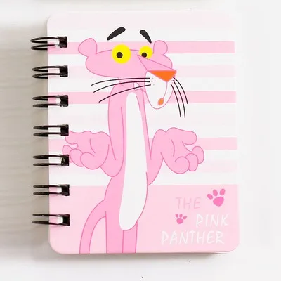 Kawaii розовая пантера блокнот для заметок корейские канцелярские принадлежности для студентов катушка для опрокидывания блокнот портативный блокнот милые маленькие книжные школьные принадлежности - Цвет: 12