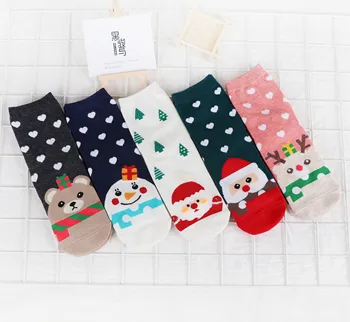 

Cotton Women Socks Christmas Gift Snowman Bear Deer Cute Cartoons Adult Lady Casual Crew Socks Funny Sock Creative