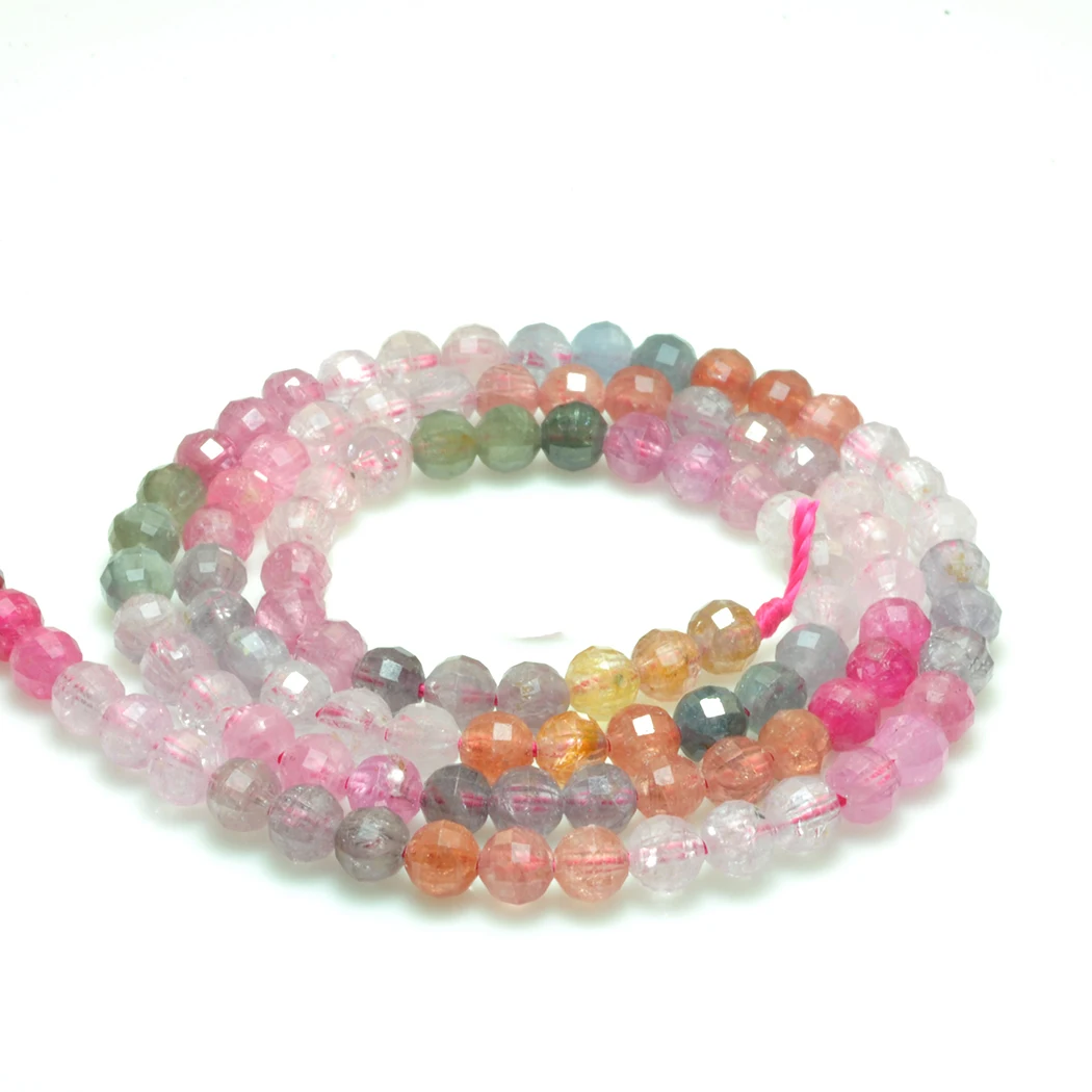 

Natural multicolour Spinel 4mm Round Faceted Gemstone Beads for Jewelry Making Necklace Earring pendant 15inch ICNWAY