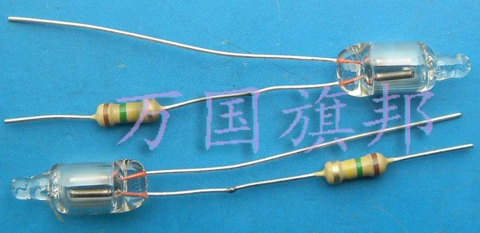 10 x Neon Indicator  Lamp's 6mm  With Series Resistor 220-240 V 