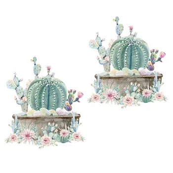 

2pcs Decorative Wall Stickers Cactus Wall Decals PVC Stickers for Home Room