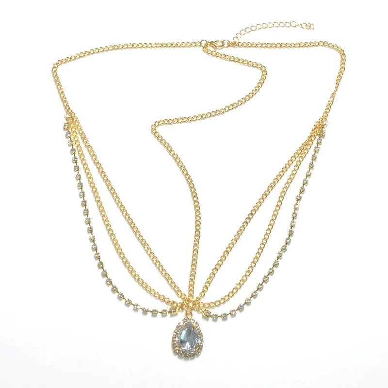 Crystal forehead dance eyebrow pendant headdress crystal forehead chain water drop hair ornament head chain