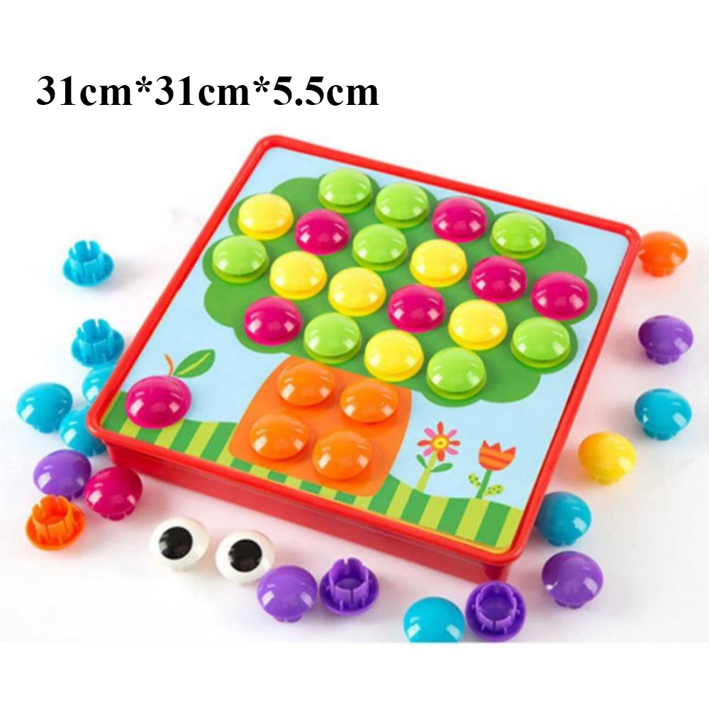 

12pcs/set Cartoon 3D Puzzle Toys Inserting Mushroom Nail Kit Kids Baby Educational Toys for Children 0-6 Y