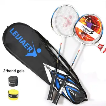 

2PCS Badminton Racket Set On For Family Beginner Ultralight Aluminium Defensive Badminton Racket Racquet Sports With Carry Bag