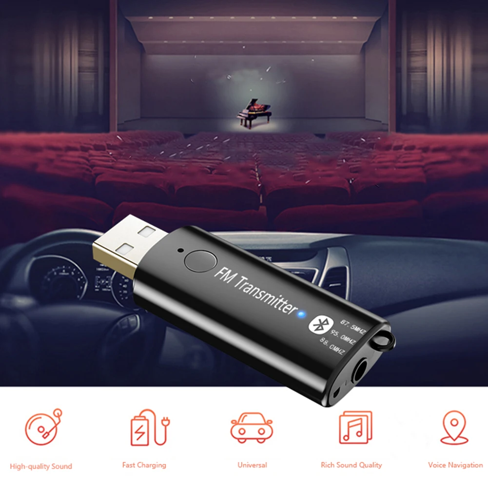 Портативный 3,5 мм мини USB Bluetooth приемник Hands Free модулятор аудио беспроводной стерео fm-передатчик адаптер музыкальный автомобиль