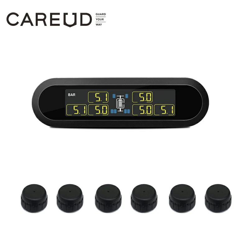 External CAREUD T650 Солнечный автобус RV грузовик TPMS беспроводная система контроля давления в шинах с 6 внешними внутренними датчиками Макс 116 PSI - Тип: External