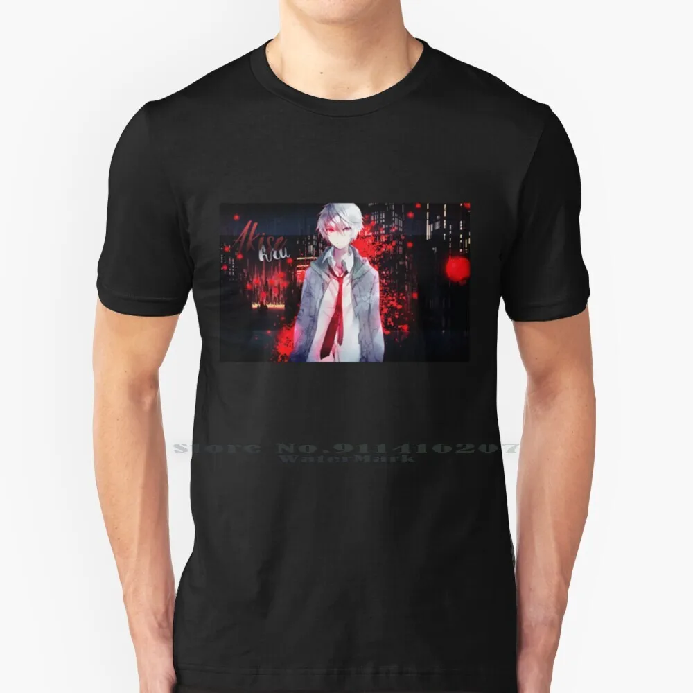 Akise Aru , Mirai Nikki T Shirt 100% Puro Cotone Mirai Nikki Anime Manga Akise Aru Akise Aru Blood Husinvito Mirai Nikki