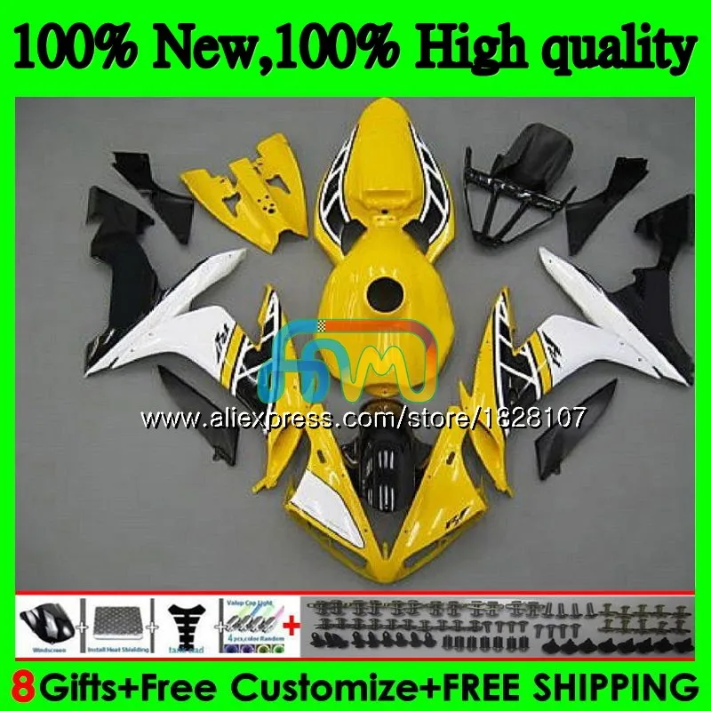Корпус для YAMAHA YZF желтый белый R 1 1000 CC YZF-1000 YZFR1 04 05 06 54BS.24 YZF1000 1000CC R1 - Цена: 36 172,20 руб.