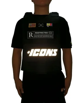 

+ICONS Reflective Vest Bulletproff Style Motocycle Vests Fashion Mesh Clothing Canvas Jacket One size Fit All