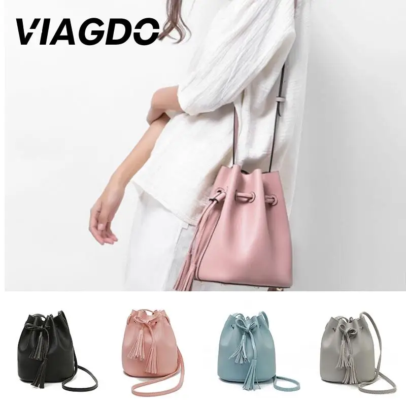

Bucket Bag Purses Satchel Shoulder Bags Women Tote Gift Women'S Fashion 4 Color Hand PU Leather