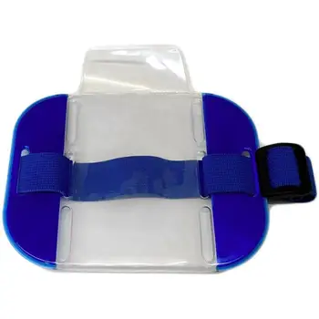 

High Visibility Transparent Id Card Holder Arm Band Card Sleeve Durable Work Office Emergency Services Practical Badge
