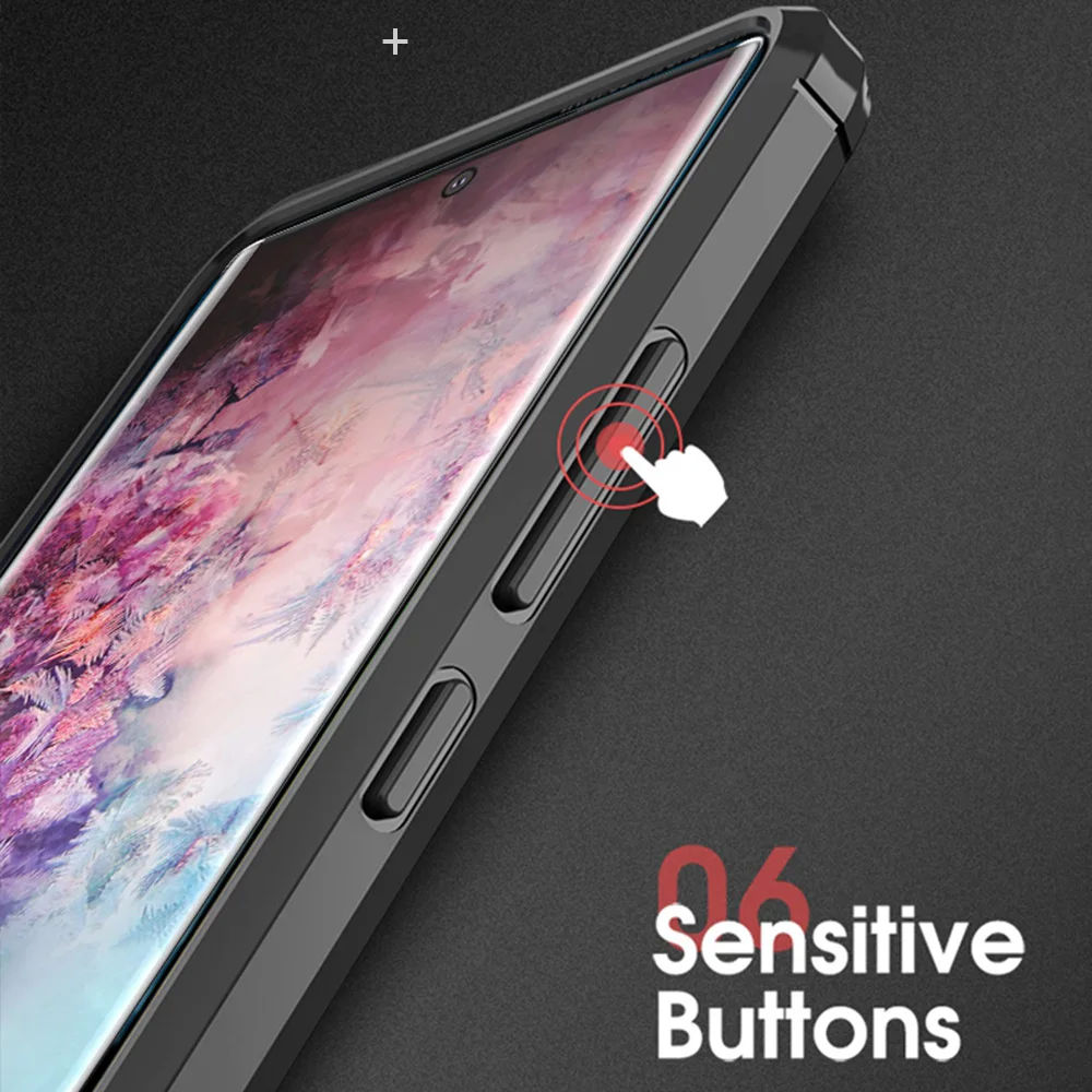 Для samsung Galaxy Note 10 Plus чехол из углеродного волокна противоударный чехол для телефона для samsung Note 10+ чехол Полная защита бампер