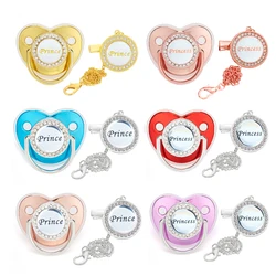 Bling Baby Pacifier Clips Lids Rhinestone Newborn BPA Free Silicone Pacifier Holder Teether Dummy Baby Soother Baby Shower Gifts