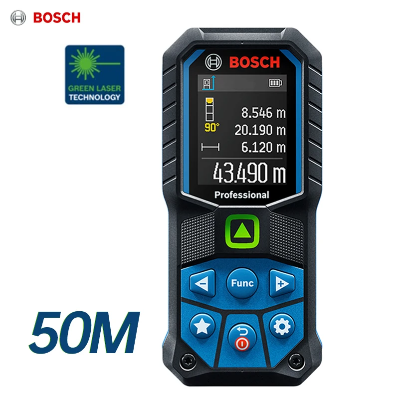 Bosch Telemetro Laser Professionale Glm 50-23G Strumento Di Misurazione Laser Misuratore Di Distanza Laser 2 In 1 Misura Di Nastro Digitale
