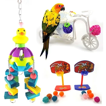 

3 Pcs Parrot Cart Nibble Shooting Bird Toy Desktop Decoration Stand Playground Training Platform Cage Decoration Bird